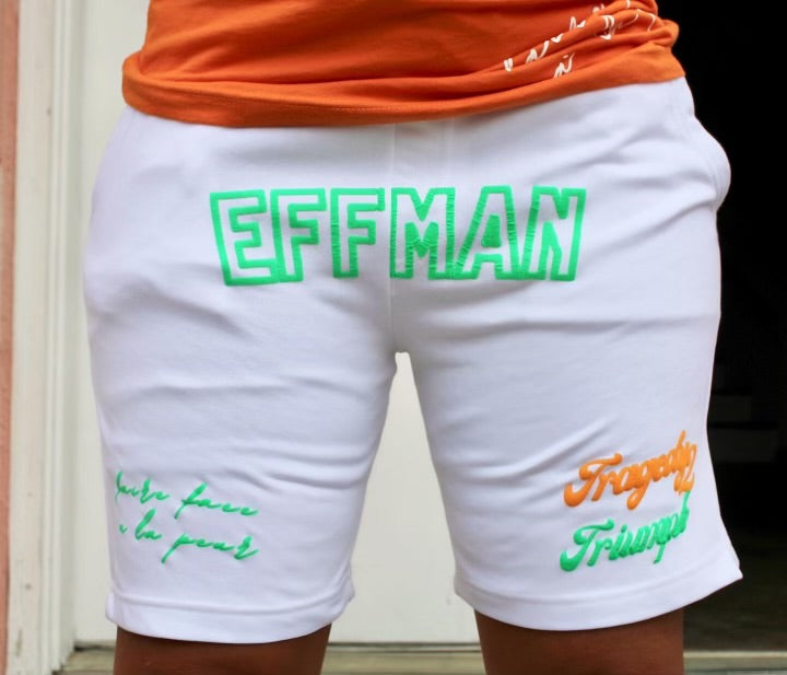 2 Triumph Shorts (White) EFFMAN – Tragedy Collection
